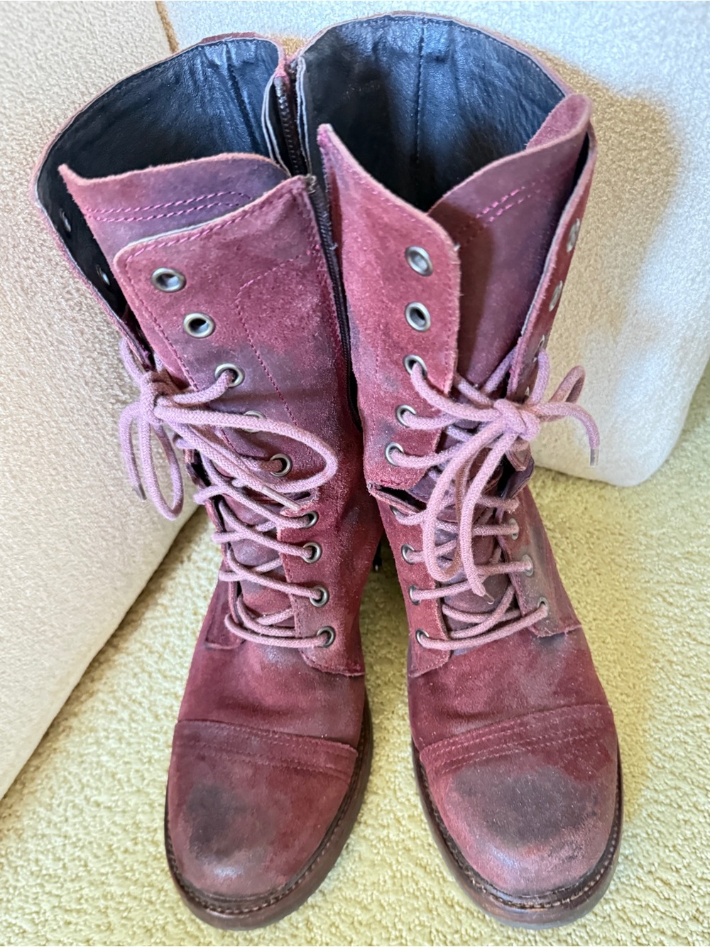 Donald J. Pliner Women's Dusty Rose Suede Lace-Up Boots